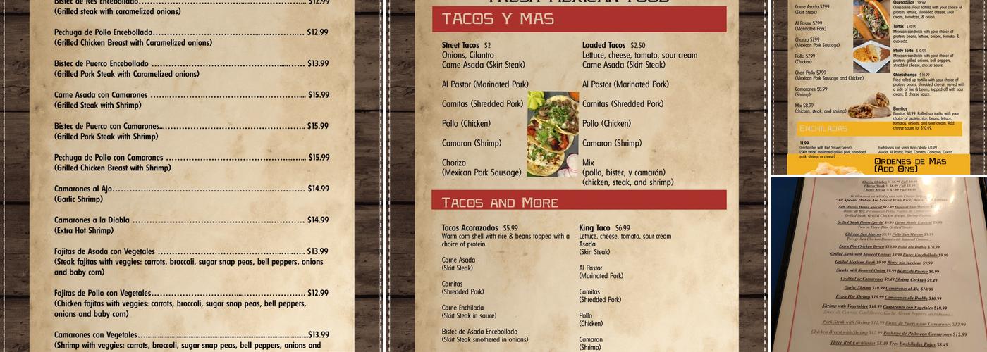 Taquizas Los Gallos Menu