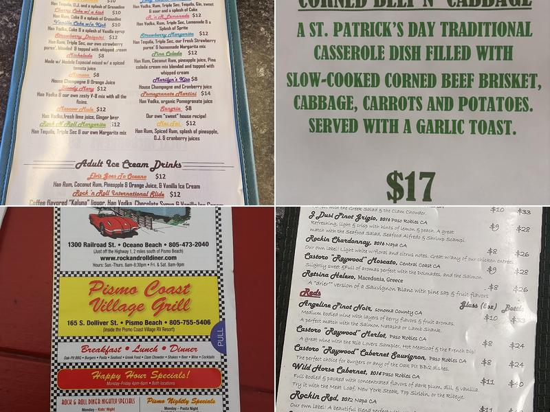 Rock & Roll Diner Menu