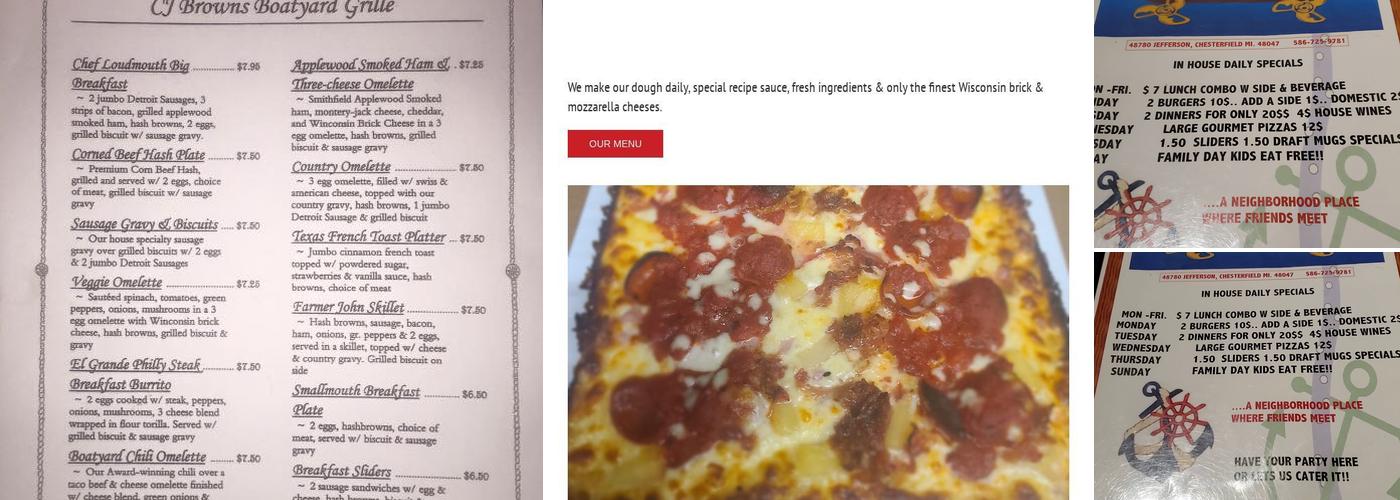 CJ Brown's Boatyard Grill Menu