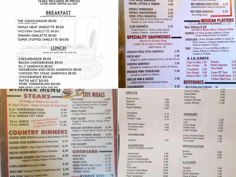 Chuck Wagon Restaurant Menu