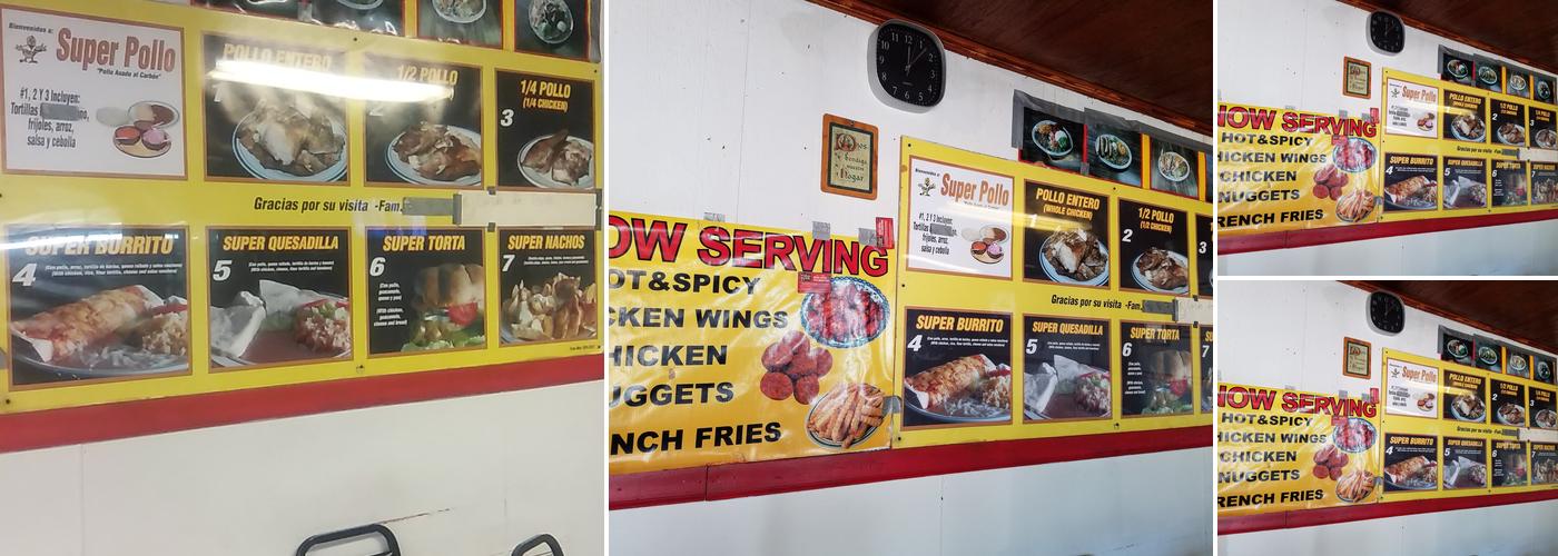 Super Pollo Menu