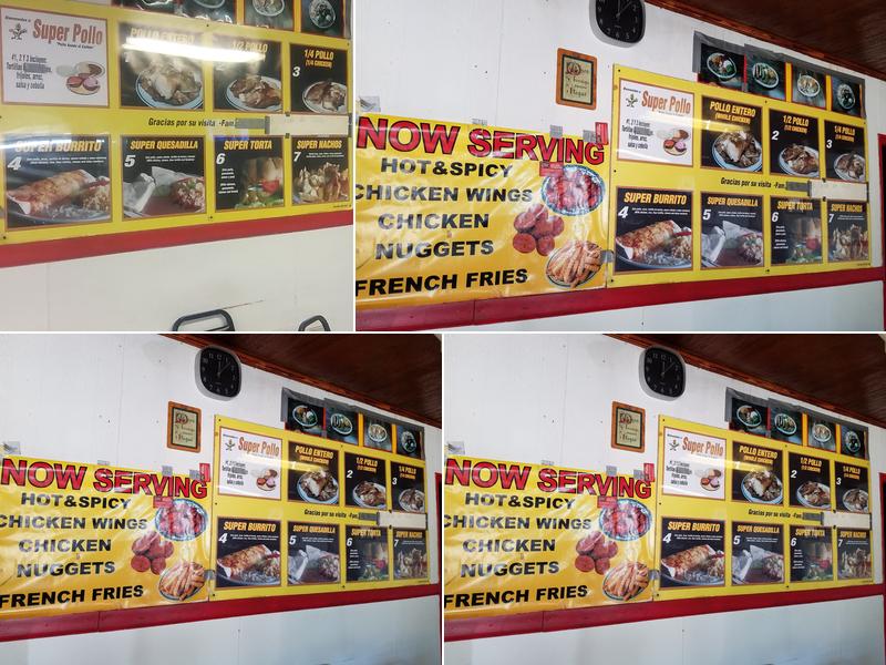 Super Pollo Menu
