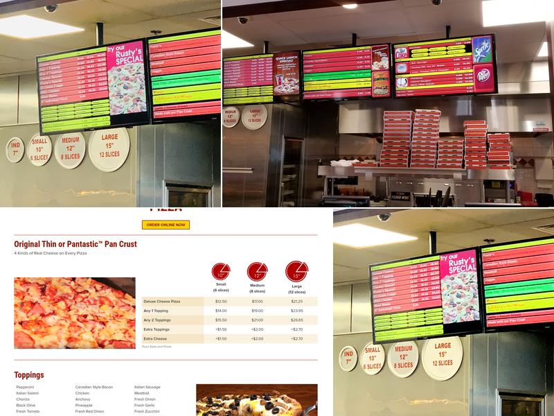 Rusty's Pizza Parlor Menu