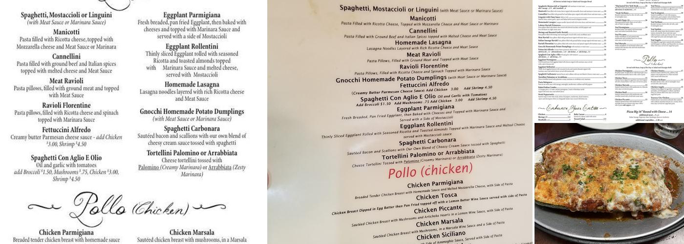 Giuseppe's Restaurant Menu