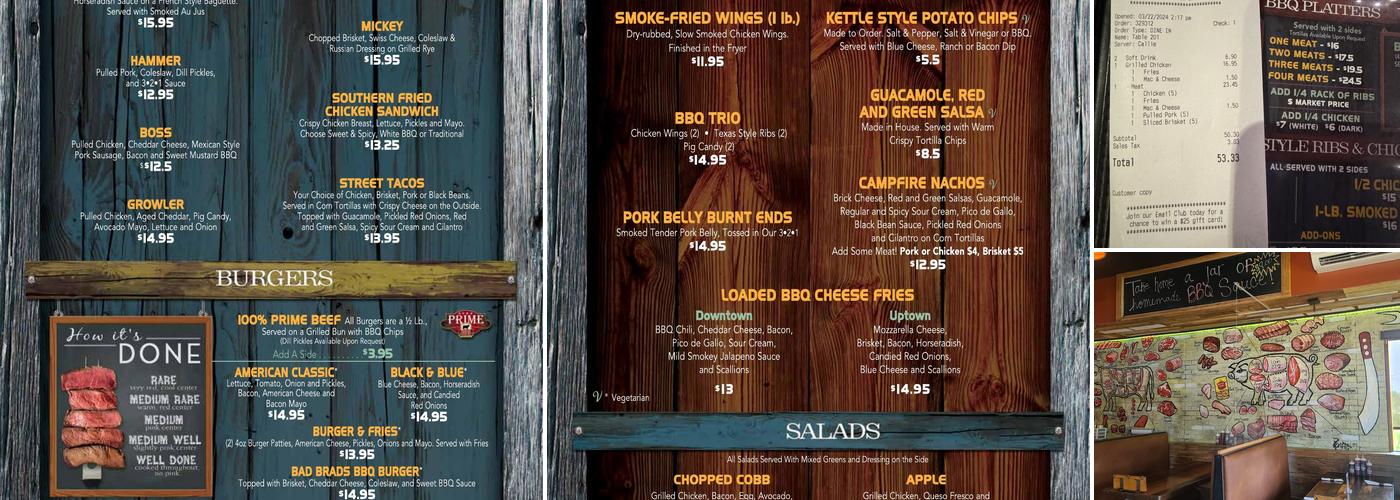 Bad Brads BBQ Menu