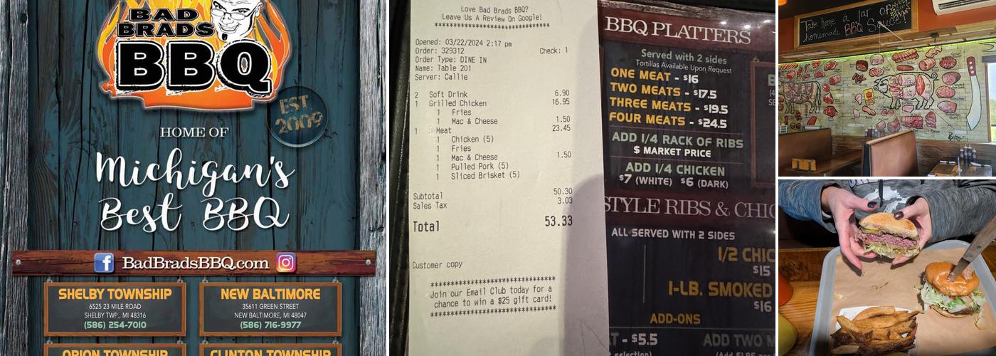 Bad Brads BBQ Menu