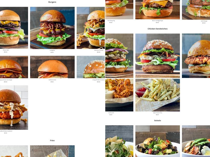 Kyle's Kitchen Menu