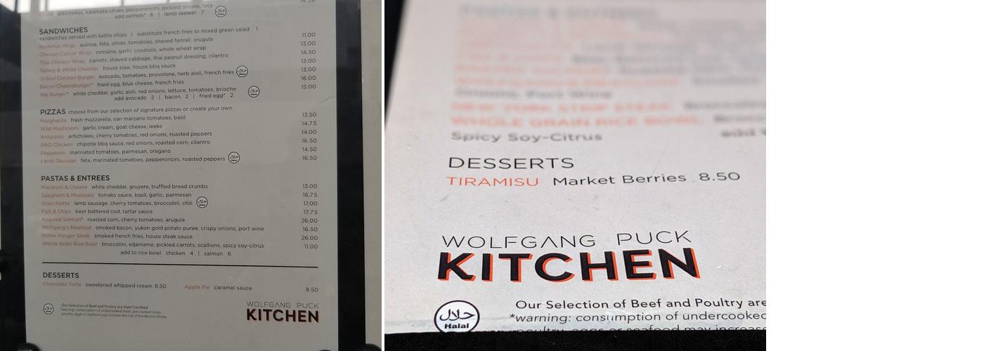 The Kitchen by Wolfgang Puck Menu