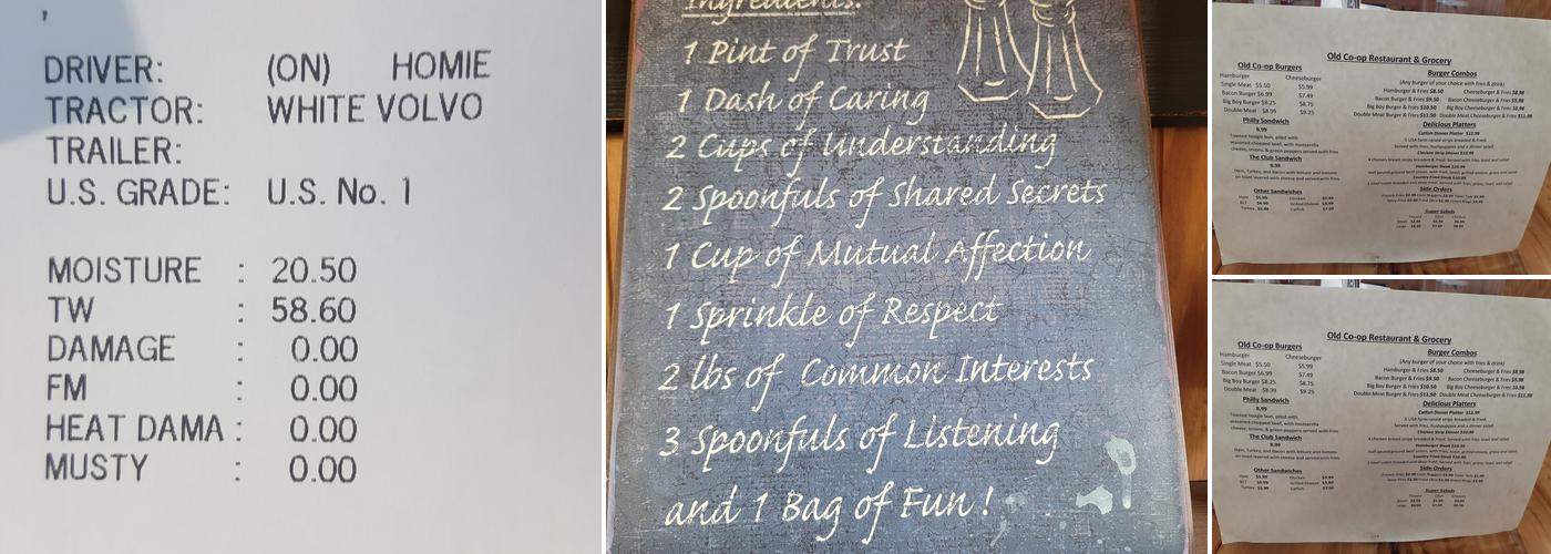 The Old Co-op Restaurant Menu