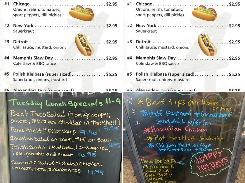 Alexanders Deli Diner Menu