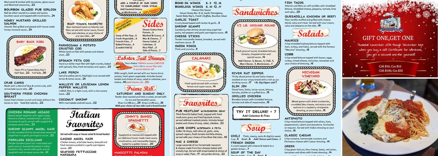 River Rat Restaurant Menu