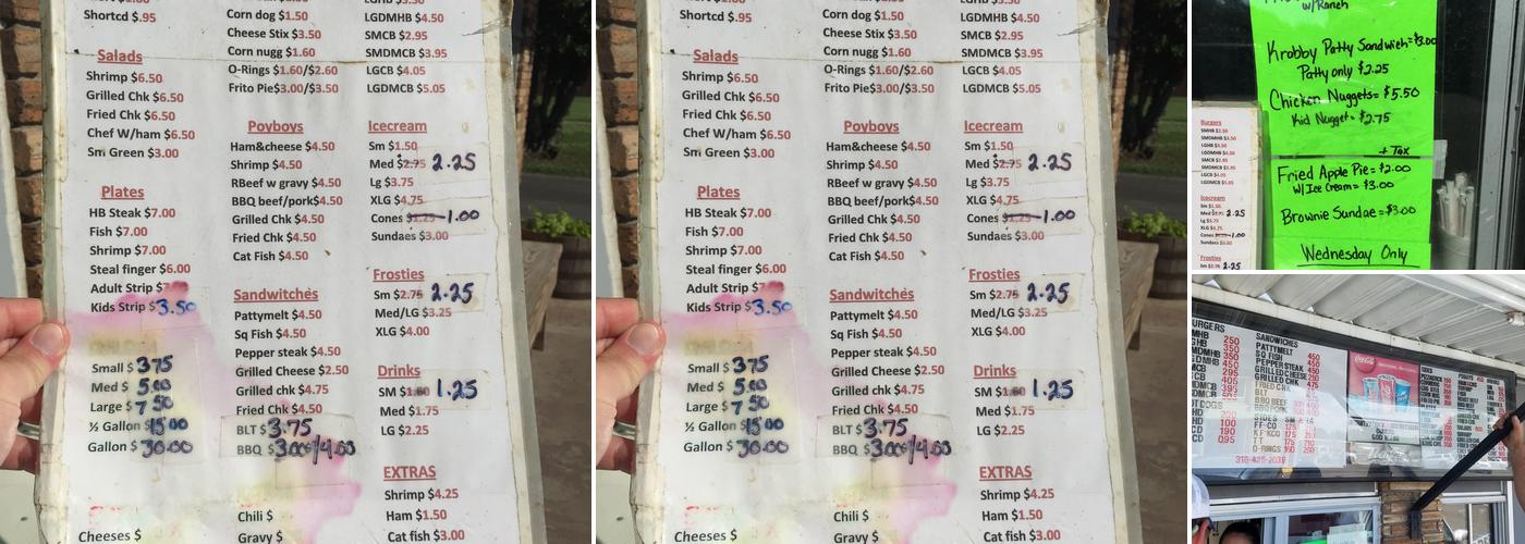 Little Freezer Menu
