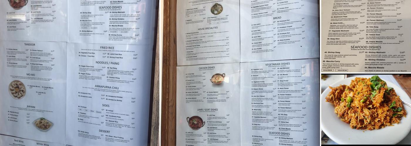 Himalayan Kitchen Menu