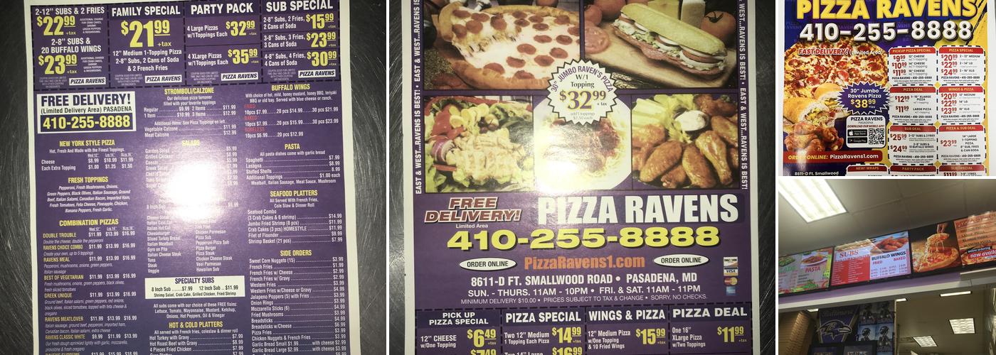 Pizza Ravens Menu