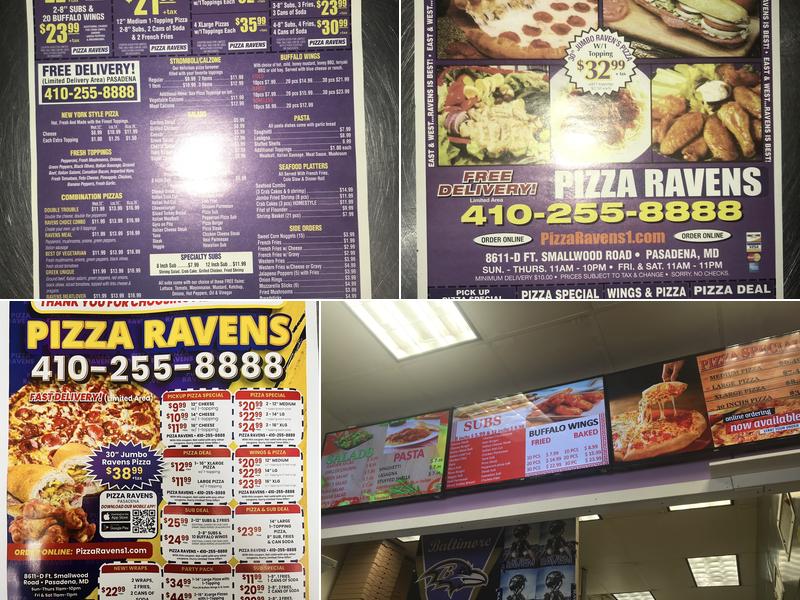 Pizza Ravens Menu