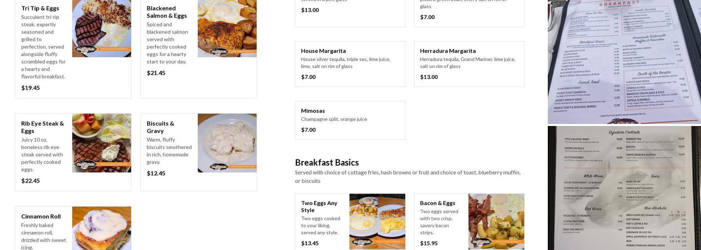 Cody's Cafe Menu