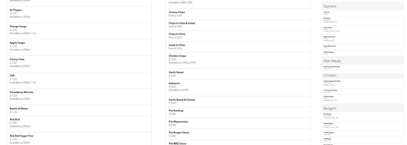 Strood Kebab & Burger House Menu