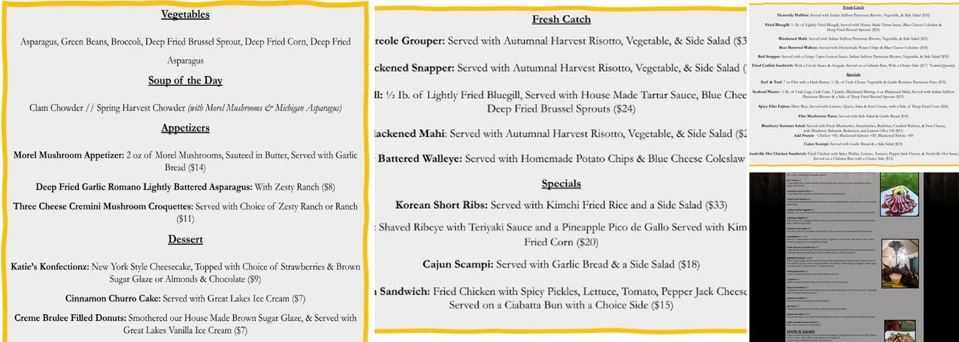 The Creek Grill Menu