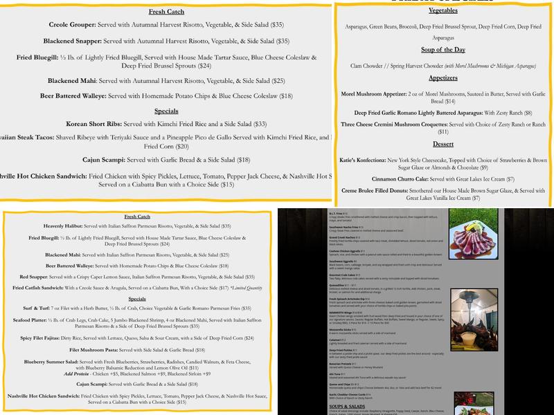 The Creek Grill Menu