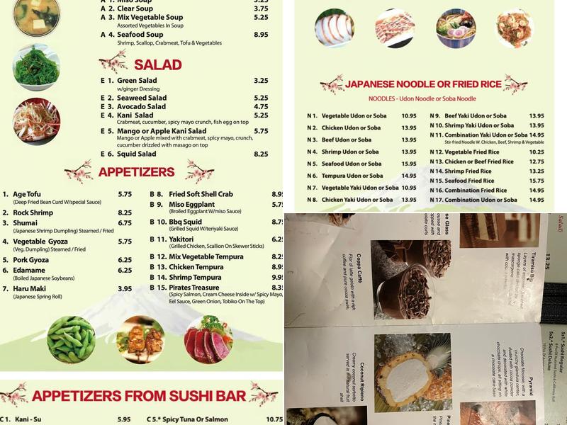 Fuji Sushi Menu