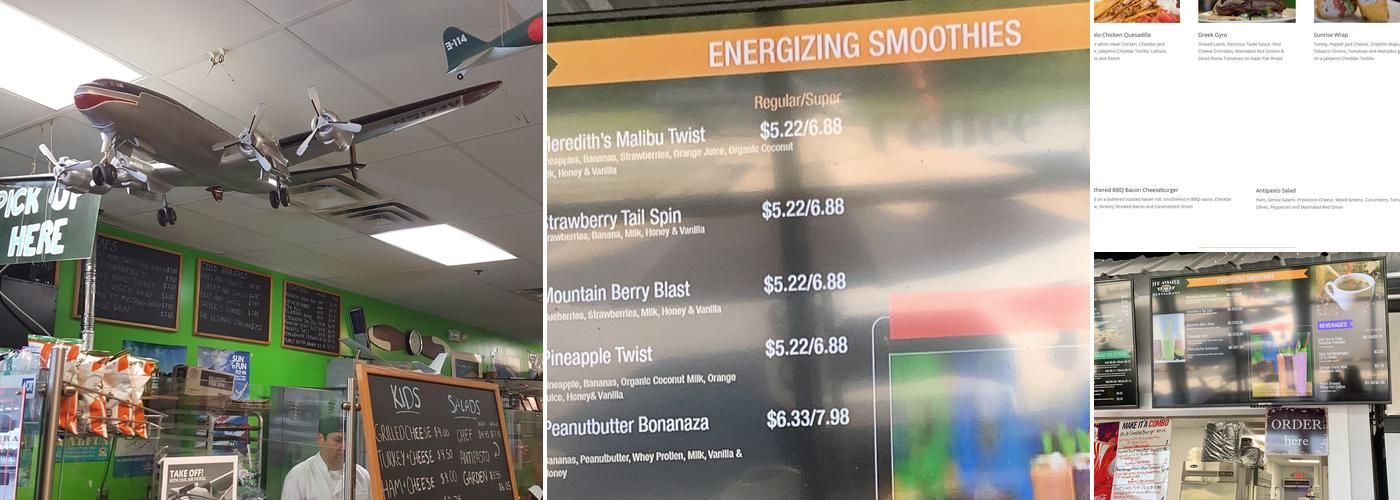 The Aviator Cafe Menu