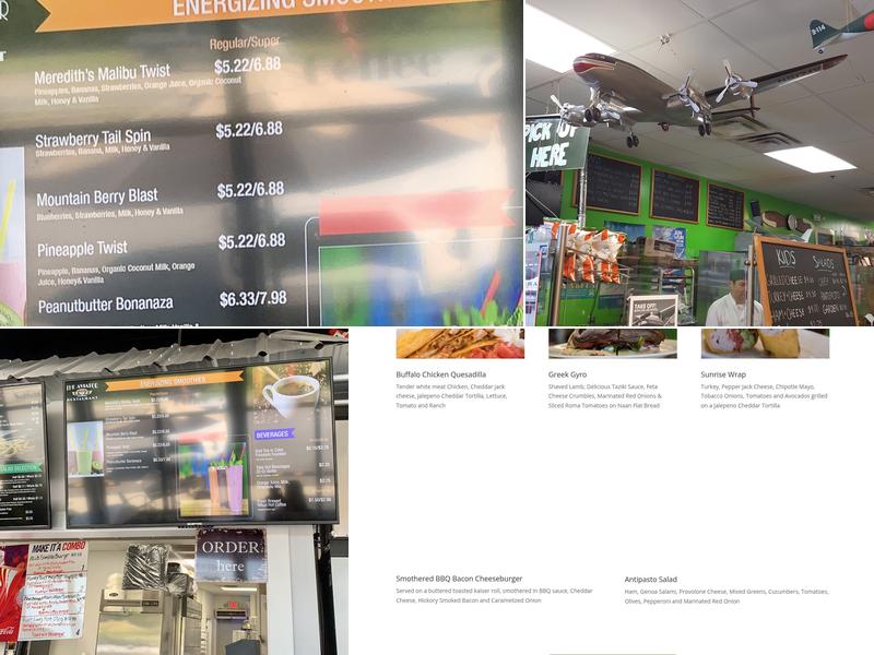 The Aviator Cafe Menu