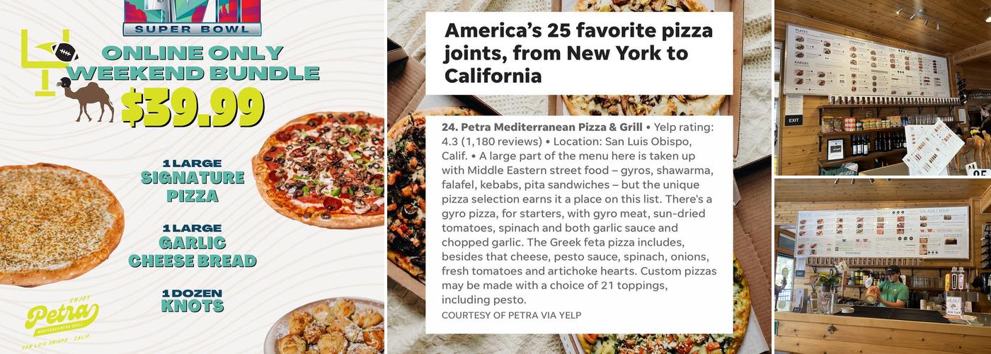 Petra Mediterranean Pizza and Grill Menu