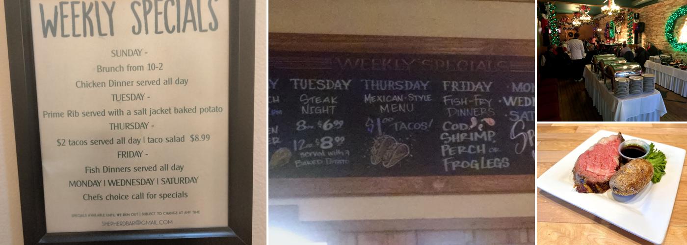 Shepherd Bar & Restaurant Menu