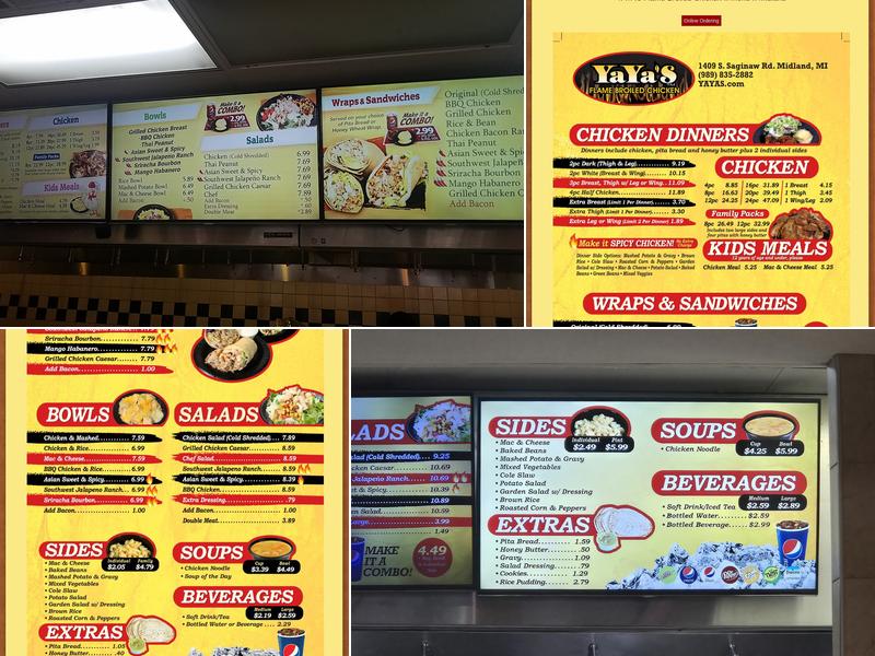 Ya Ya's Flame Broiled Chicken Menu
