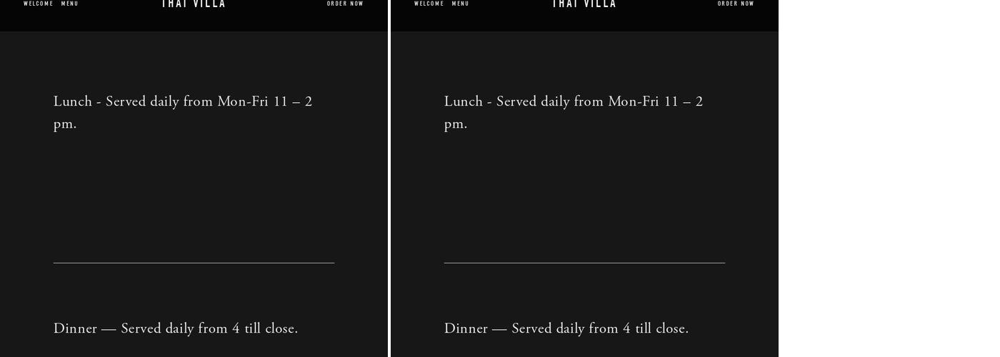 Thai Villa Nipomo Menu