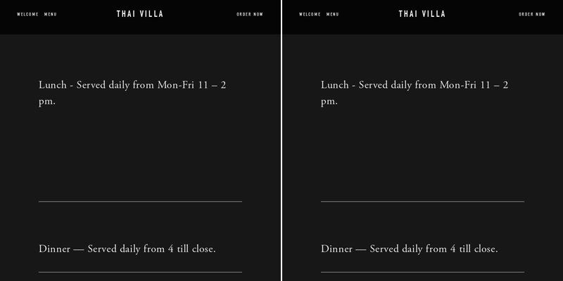 Thai Villa Nipomo Menu