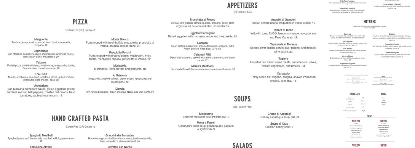 Mama's Meatball Menu