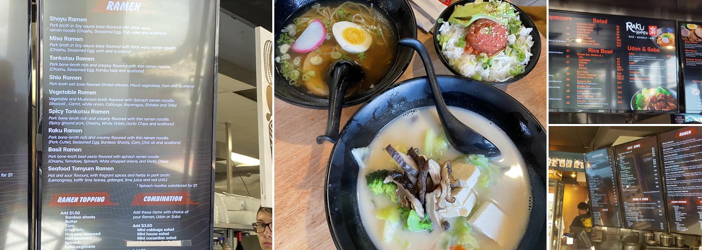 Raku Ramen Menu