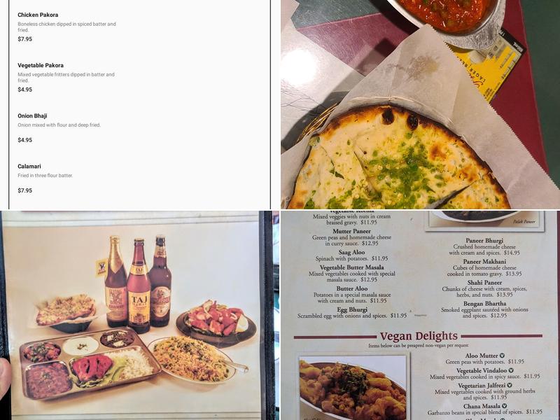 Taj Palace Cuisine of India Menu