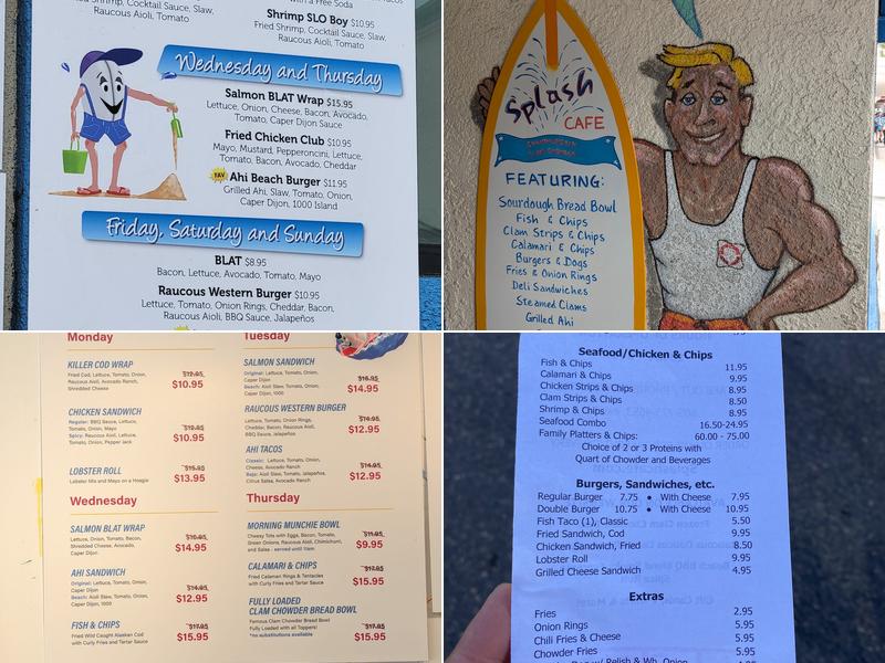 Splash Café Menu