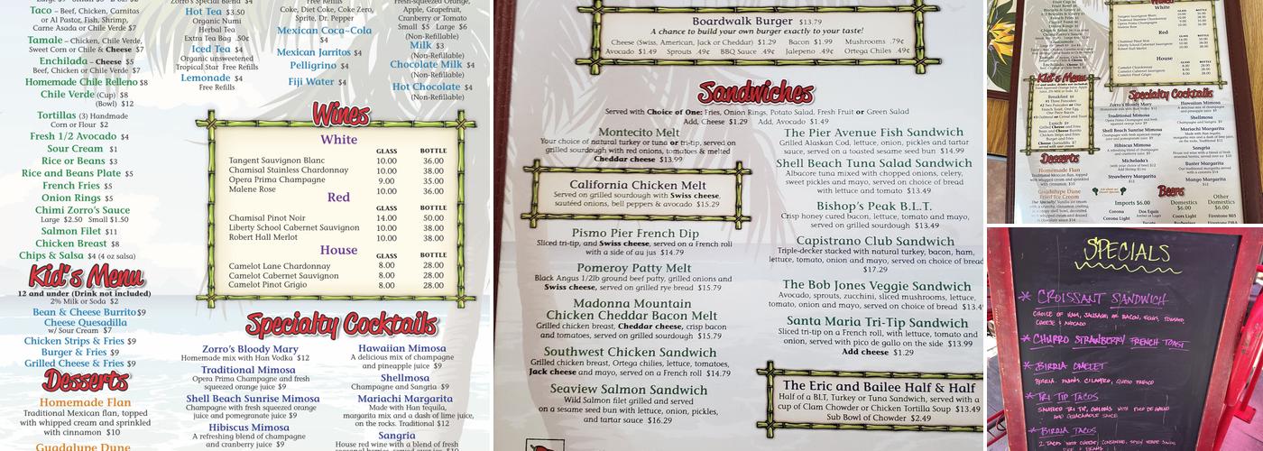 Zorro's Cafe & Cantina Menu