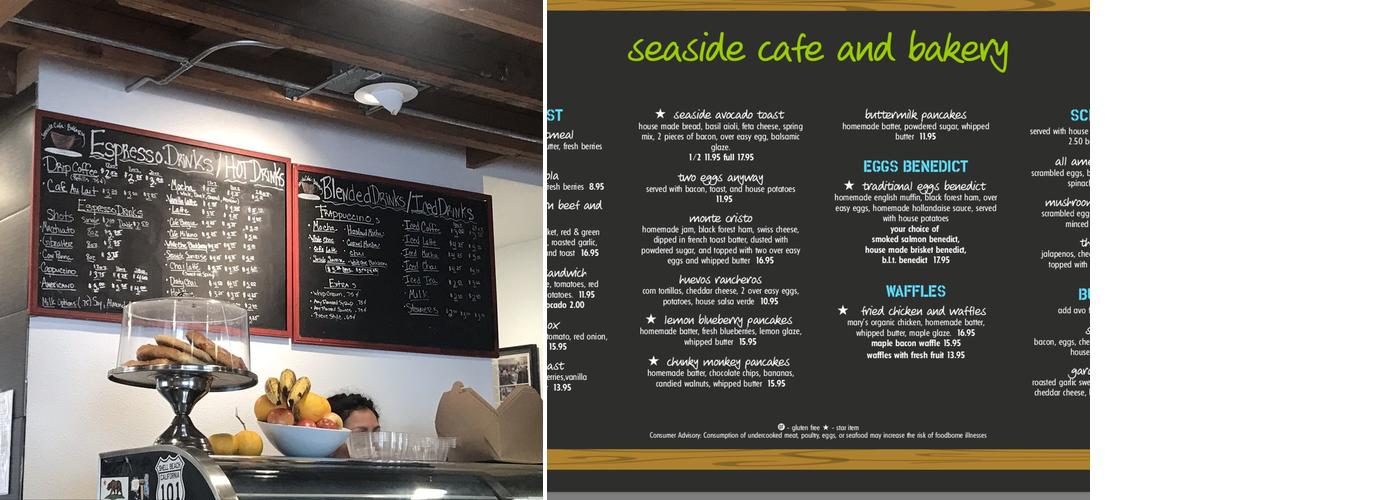 Seaside Cafe & Bakery Menu