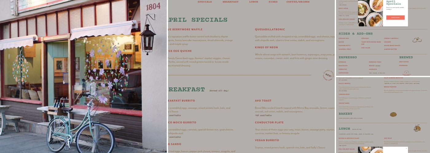 Sally Loo's Wholesome Cafe Menu