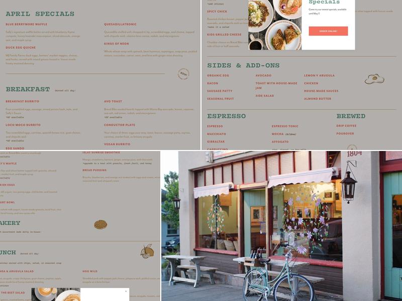 Sally Loo's Wholesome Cafe Menu