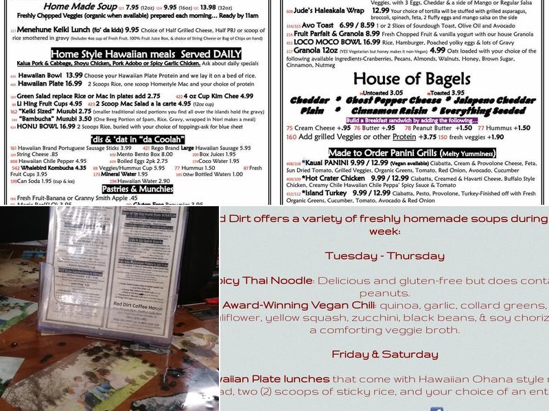 Red Dirt Coffee House Menu