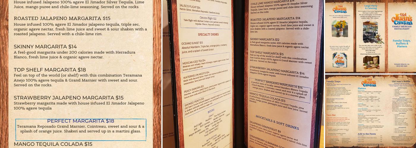 Old Juan's Cantina Menu