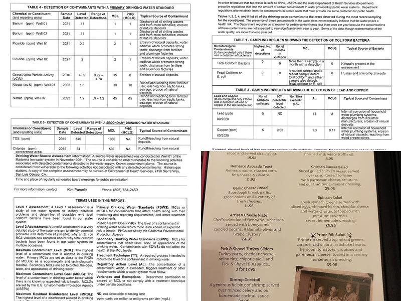 Alex Madonna’s Gold Rush Steak House Menu