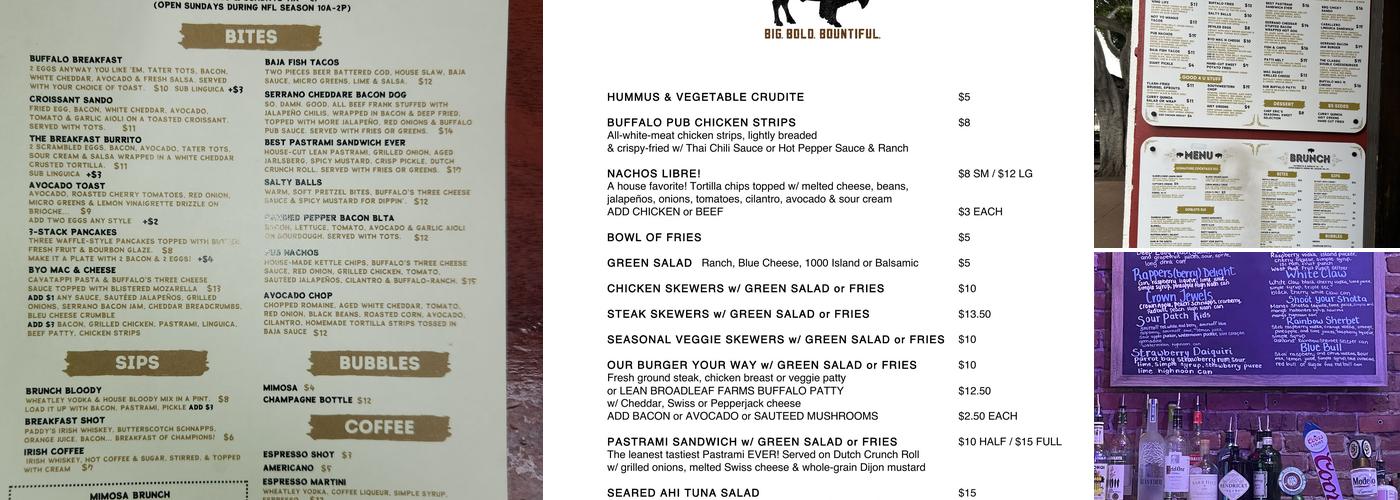 Buffalo Pub and Grill Menu