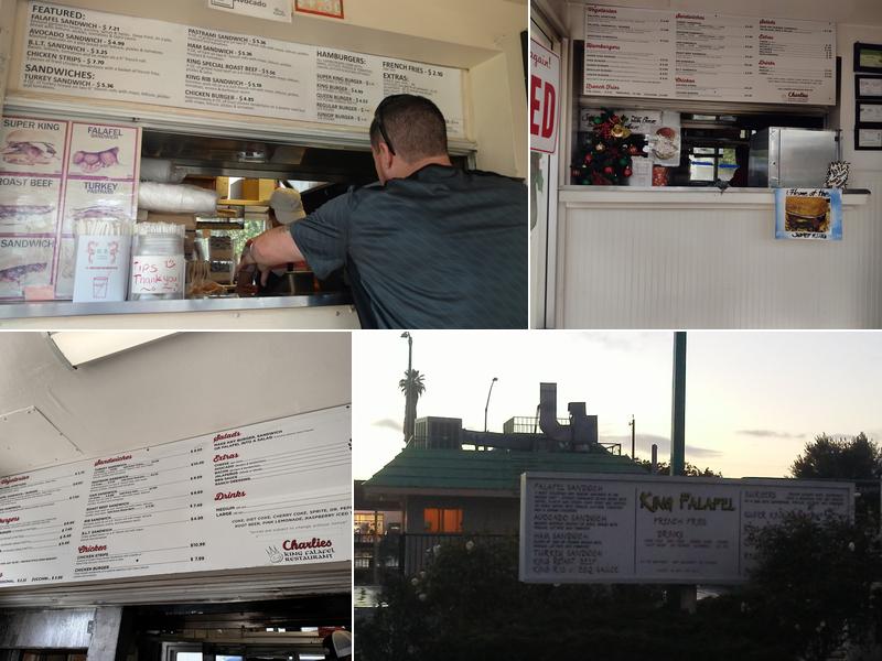 Charlies Burger, King Falafel Menu