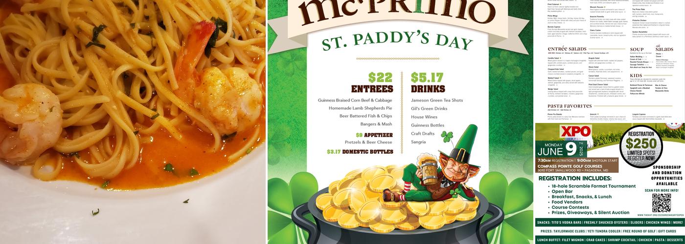 Primo Pasta Kitchen Menu