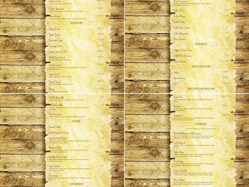 T C Lando's Sub & Pizzeria Menu