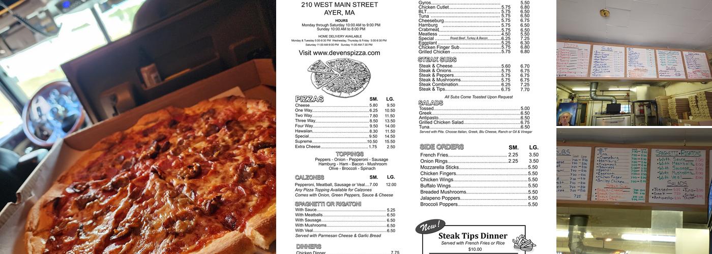 Deven's Pizza & Deli Menu