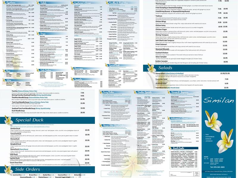 Similan Menu