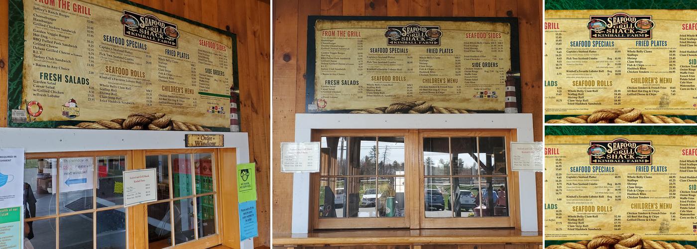 Kimball Farm Lancaster Menu