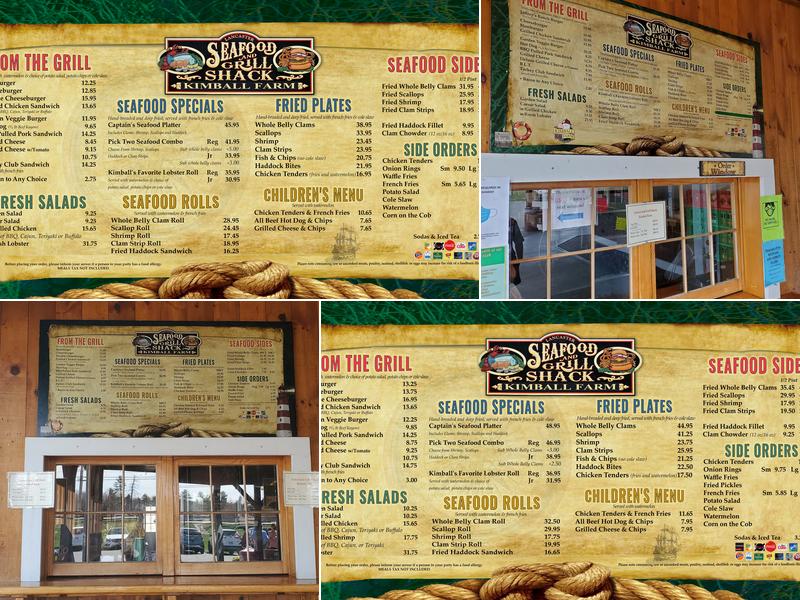 Kimball Farm Lancaster Menu